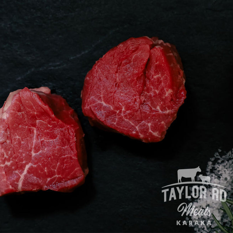 Indulge in Taylor Road Meats&#39; premium Beef Eye Fillet, renowned for its exquisite tenderness and rich flavour, perfect for grilling or pan-searing to perfection.