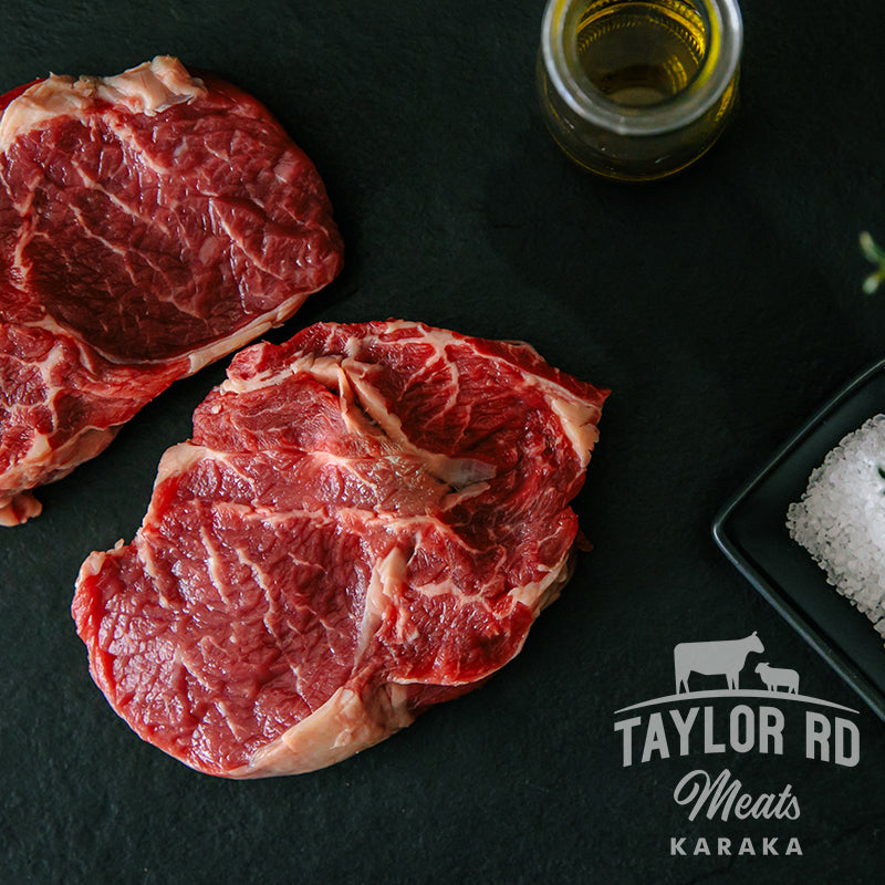 Taylor Road Meats presents succulent Beef Scotch Fillet, known for its tender texture and rich flavour, perfect for grilling, roasting, or pan-searing to perfection