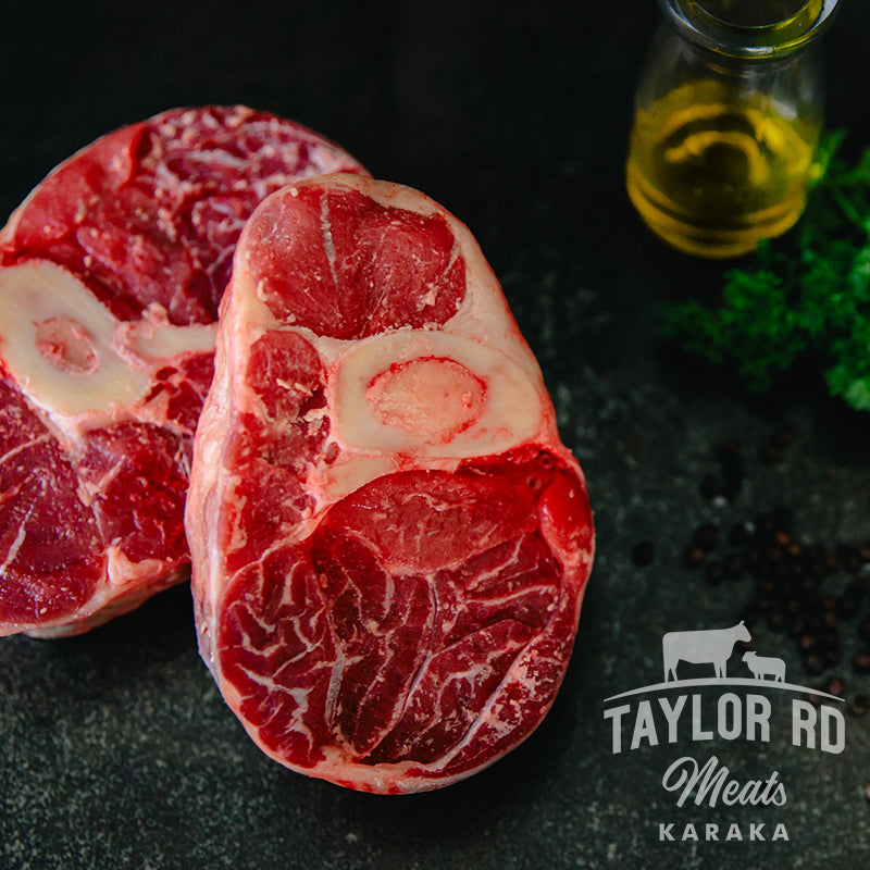 Taylor Road Meats offers premium Beef Shin on the Bone, prized for its rich flavour and tender texture, perfect for slow cooking or braising to create hearty and delicious meals