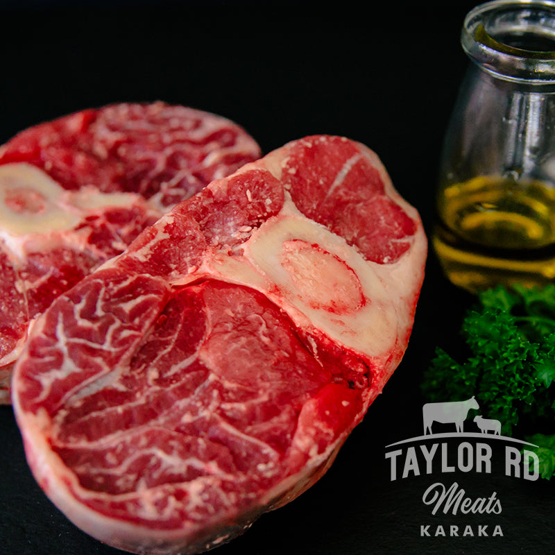 Taylor Road Meats offers premium Beef Shin on the Bone, prized for its rich flavour and tender texture, perfect for slow cooking or braising to create hearty and delicious meals