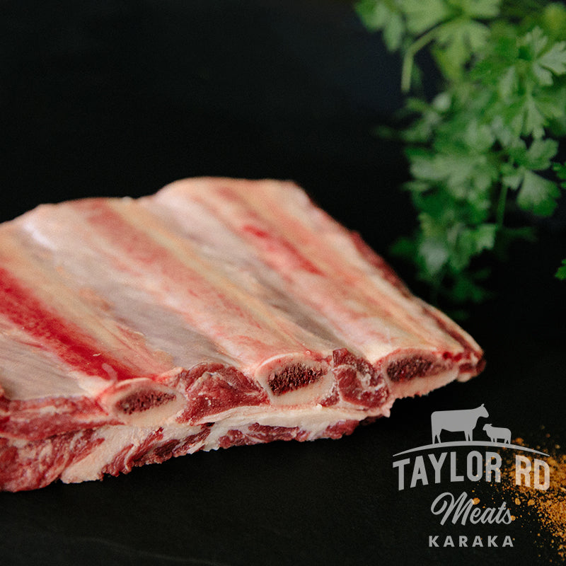 Taylor Road Meats presents succulent Beef Short Rib, renowned for its rich flavour and tender texture, ideal for slow cooking or barbecuing to perfection