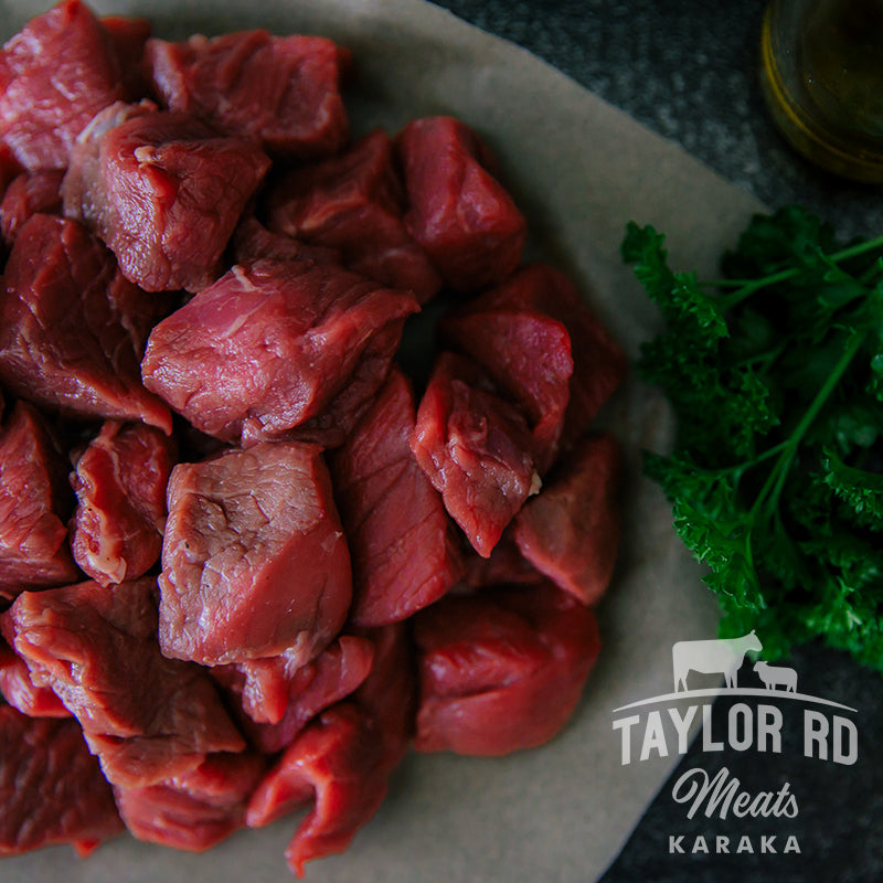 Taylor Road Meats offers succulent Diced Beef, perfect for creating hearty stews, casseroles, or curries, ensuring tender and flavourful dishes with every bite.