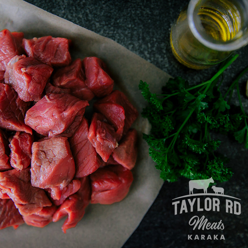 Taylor Road Meats offers succulent Diced Beef, perfect for creating hearty stews, casseroles, or curries, ensuring tender and flavourful dishes with every bite.