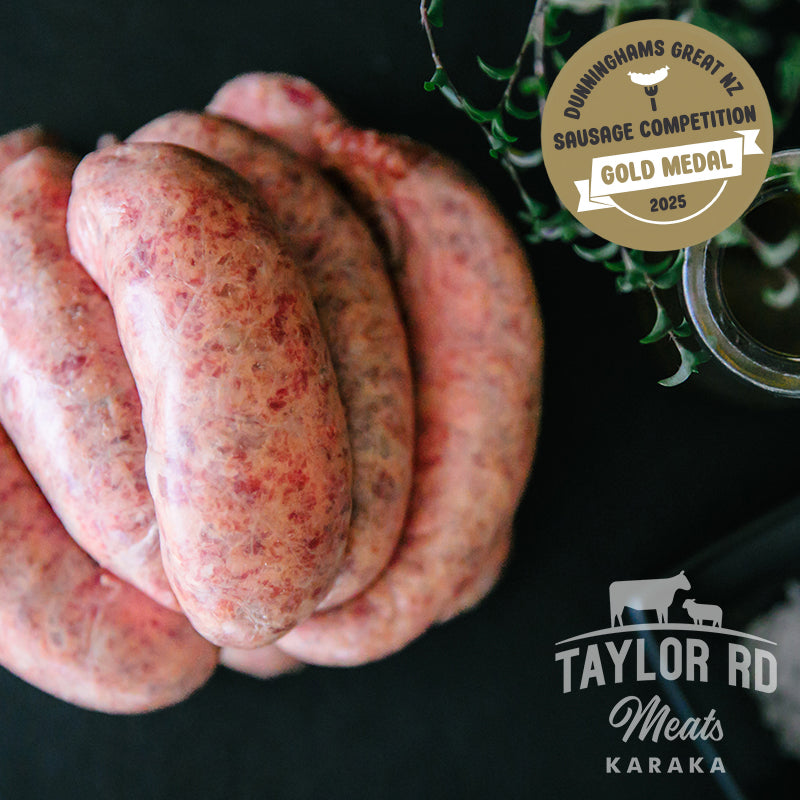 Beef Sausages - Merlot & Cracked Pepper - AWARD WINNING